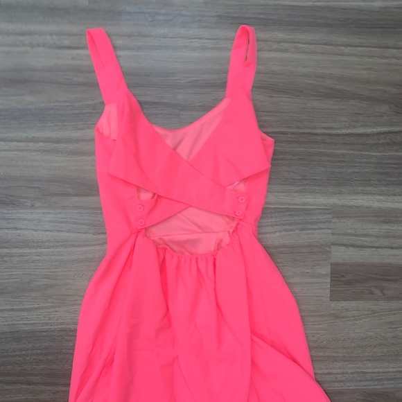 Coral cross back Dress - Picture 2 of 3